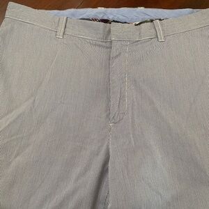 Men’s J Crew blue seersucker flat front pants